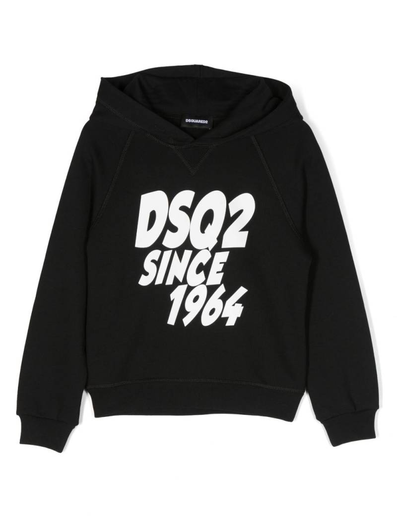 Dsquared2 Kids Hoodie mit beflocktem Logo - Schwarz von Dsquared2 Kids