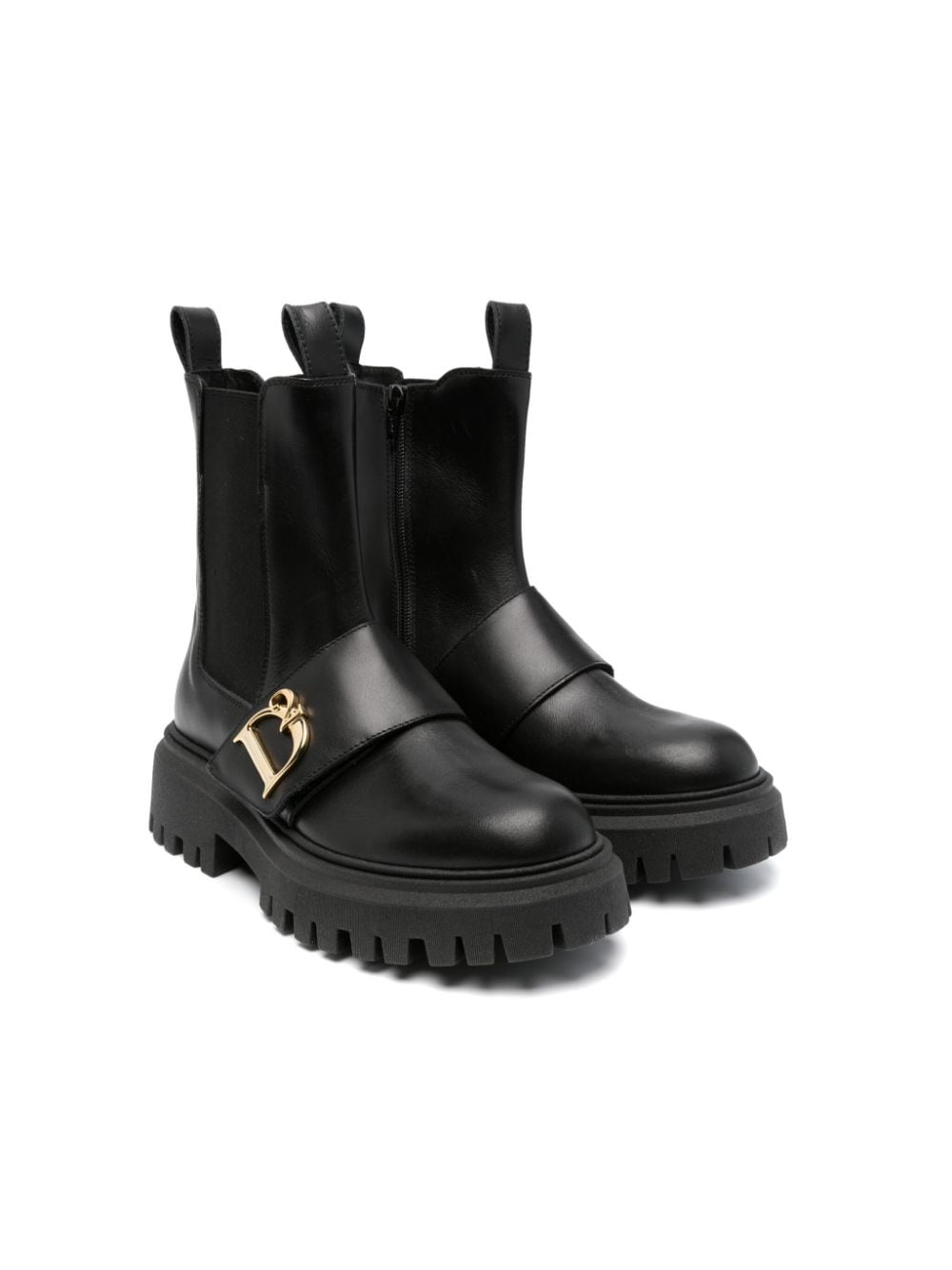 Dsquared2 Kids Chelsea-Boots mit Logo-Schild - Schwarz von Dsquared2 Kids