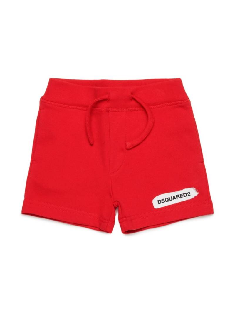 Dsquared2 Kids Fleece-Shorts mit Logo-Print - Rot von Dsquared2 Kids