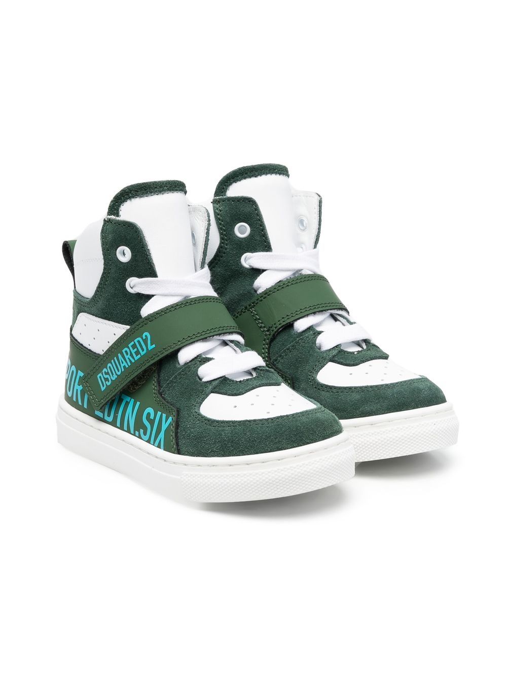 Dsquared2 Kids High-Top-Sneakers mit Logo-Print - Grün von Dsquared2 Kids