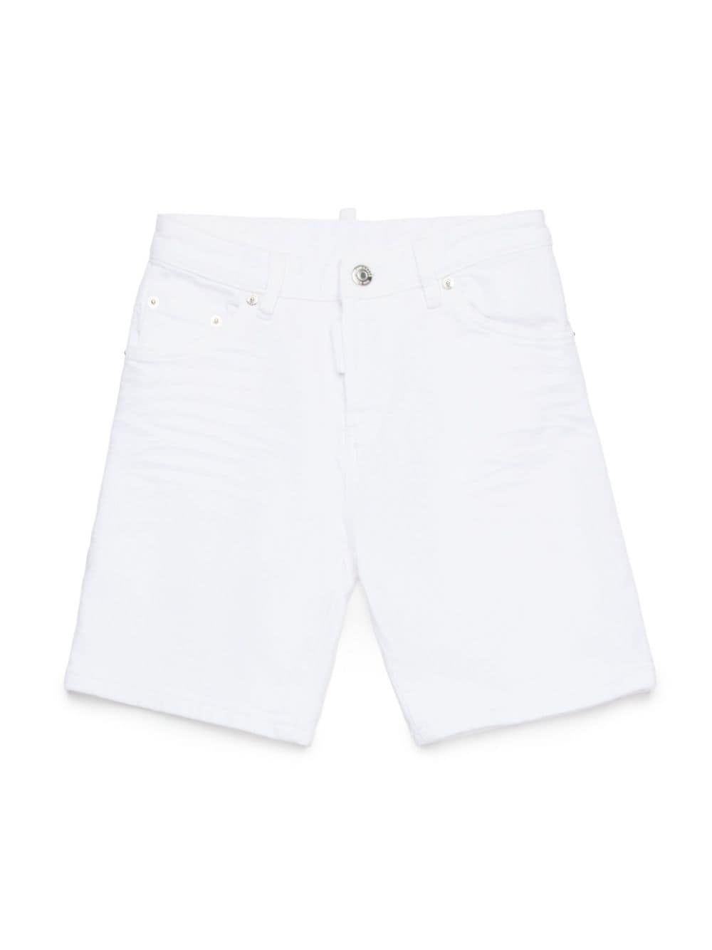 Dsquared2 Kids Halbhohe Jeans-Shorts - Weiß von Dsquared2 Kids