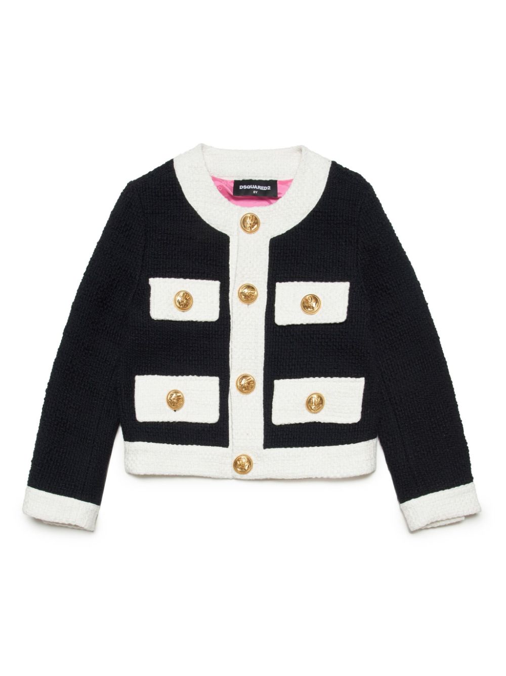 Dsquared2 Kids Zweifarbiger Cardigan - Schwarz von Dsquared2 Kids