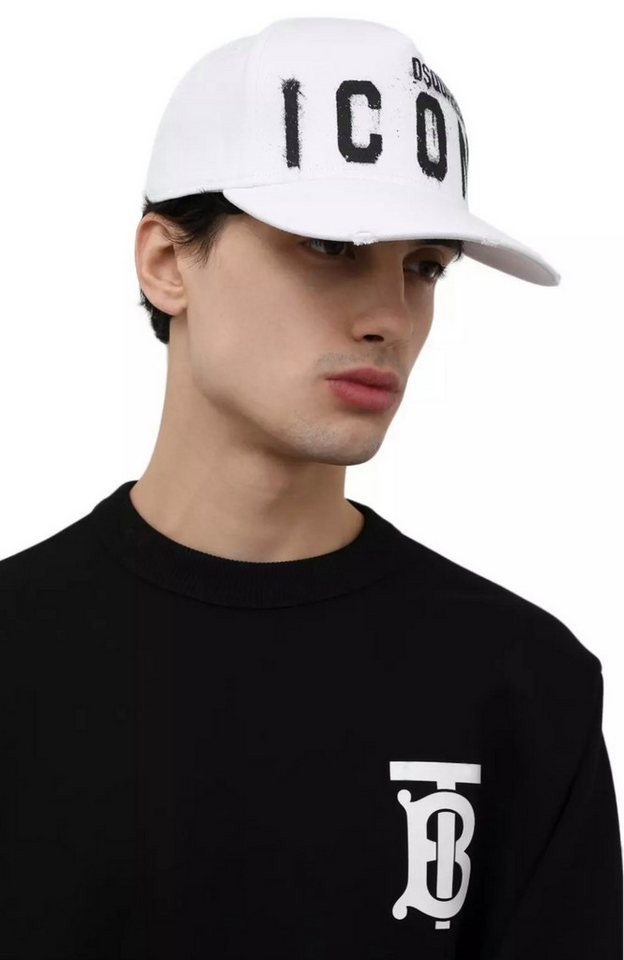 Dsquared2 Baseball Cap BE ICON BE COOL Spray-Effekt Baseballkappe Kappe Cap Distressed-Details auf der Spitze Dsquared2 Baseball Cap BE ICON BE COOL Spray-Effekt Baseballkappe Kappe Cap Distressed-Details auf der Spitze von Dsquared2