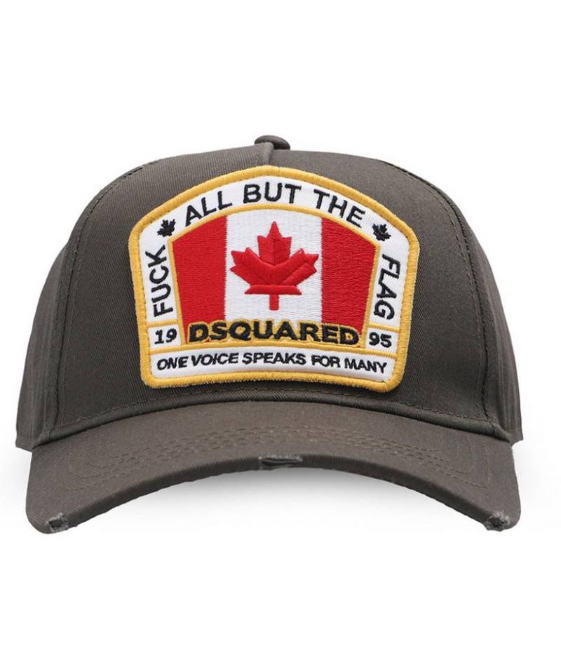 Dsquared2 Baseball Cap Basebalkappe Canada Flag Icon Baseballcap Kappe Mütze Cap Hut Destroyed-Details für einen trendigen Look von Dsquared2
