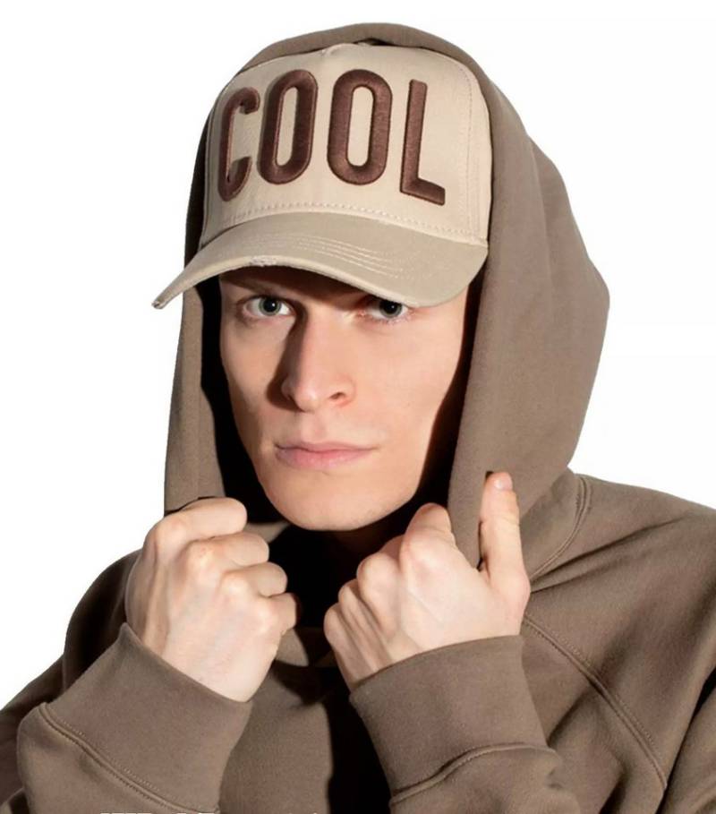 Dsquared2 Baseball Cap Basebalkappe Icon COOL Logo Kappe Mütze Hat Cap Distressed-Elemente, 6-Panel-Design, Verstellbarer Metallschnalle von Dsquared2