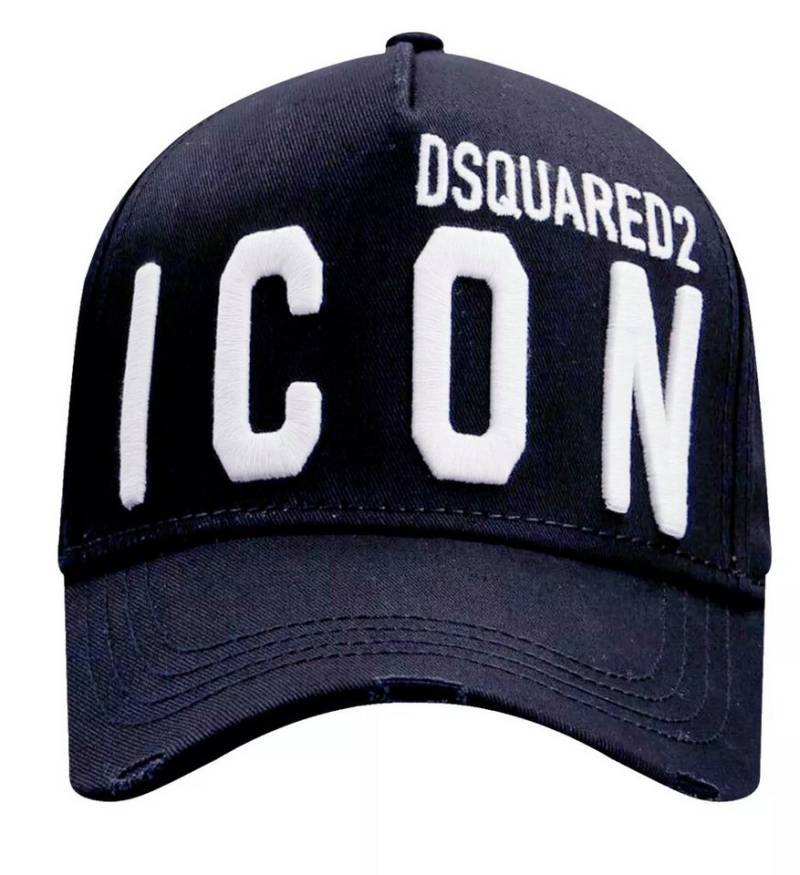 Dsquared2 Baseball Cap Basebalkappe Icon DSQ2 Logo Kappe Mütze Mailand ansässiges Label mit leicht zerfetzt für einen Vintage-Look von Dsquared2