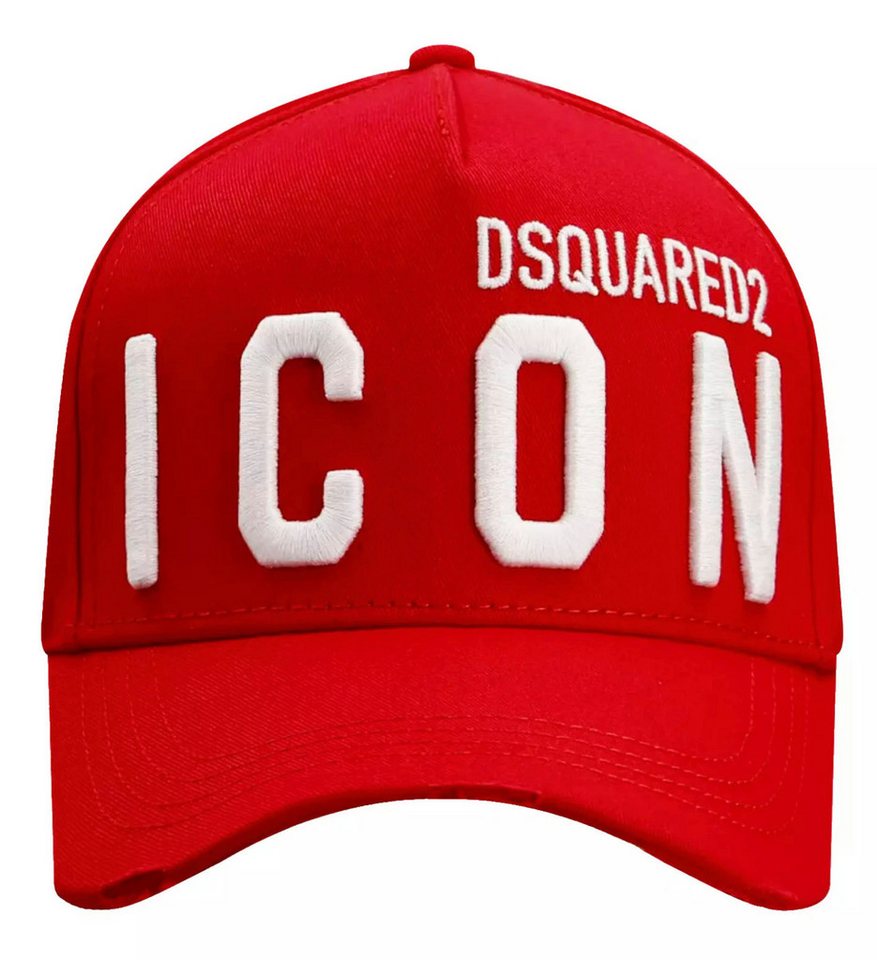 Dsquared2 Baseball Cap Basebalkappe Icon DSQ2 Logo Kappe Mütze Mailand ansässiges Label mit leicht zerfetzt für einen Vintage-Look von Dsquared2