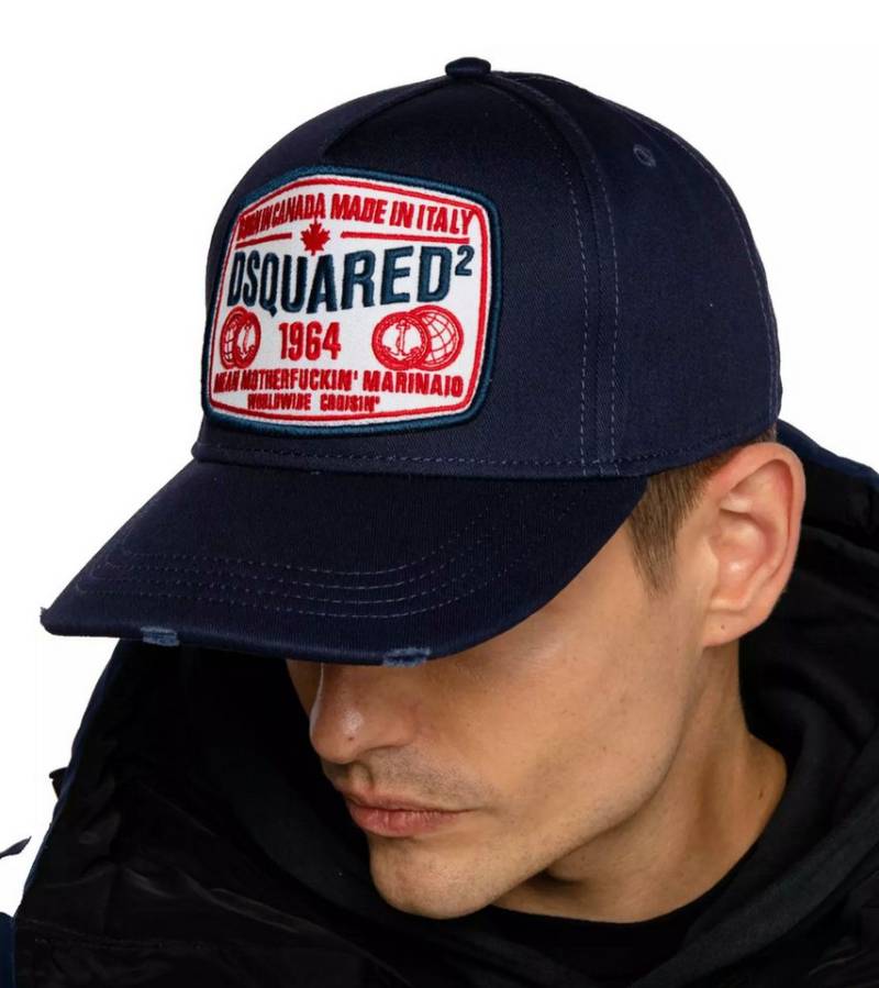 Dsquared2 Baseball Cap Basebalkappe Mother F Marinaid Patch Icon Baseballcap Cap Kappe Rebellischen Streetwear-Stil mit luxuriösen Details von Dsquared2