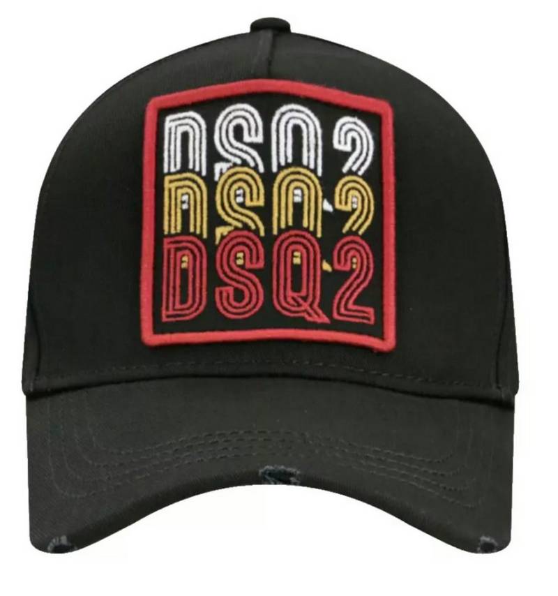 Dsquared2 Baseball Cap Basebalkappe Multi Logo Baseballcap Kappe Schwarz Streetwear trifft auf Luxusmode-ideal für Individualisten. von Dsquared2
