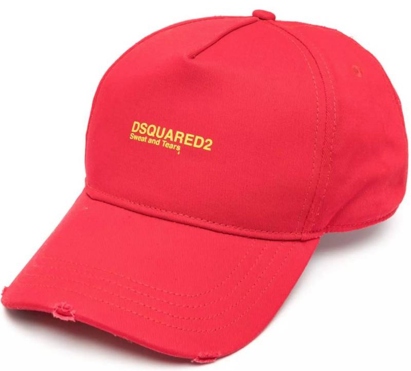 Dsquared2 Baseball Cap Basebalkappe Sweat Tears Icon Baseballcap Kappe Trucker Cap Distressed-Optik für einen Vintage-Look von Dsquared2