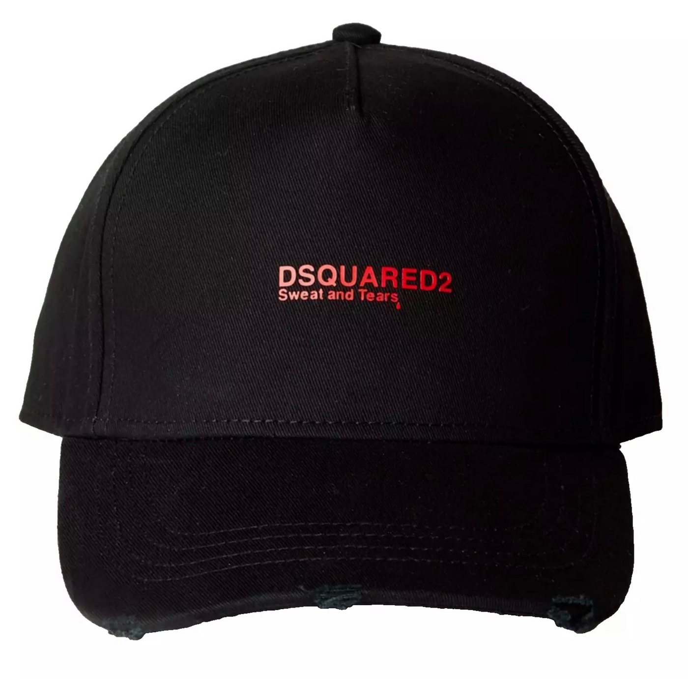 Dsquared2 Baseball Cap Basebalkappe Sweat Tears Icon Baseballcap Kappe Trucker Cap Distressed-Optik für einen Vintage-Look von Dsquared2