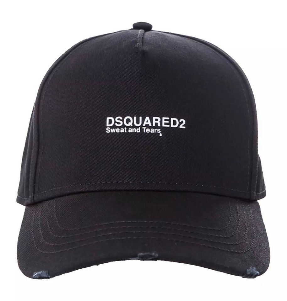 Dsquared2 Baseball Cap Basebalkappe Sweat Tears Icon Baseballcap Kappe Trucker Cap Distressed-Optik für einen Vintage-Look von Dsquared2