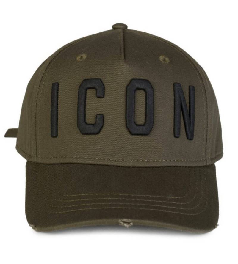 Dsquared2 Baseball Cap Icon Kappe Basebalkappe Trucker Mütze Verstellbarer Riemen, dezente Destroyed-Effekte, Gebogener Schirm von Dsquared2