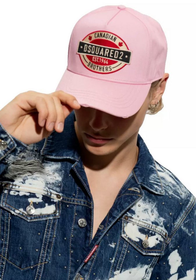 Dsquared2 Baseball Cap Baseballkappe Canadian Brothers Icon Kappe Dezente Destroyed-Details für einen trendigen Vintage-Look von Dsquared2