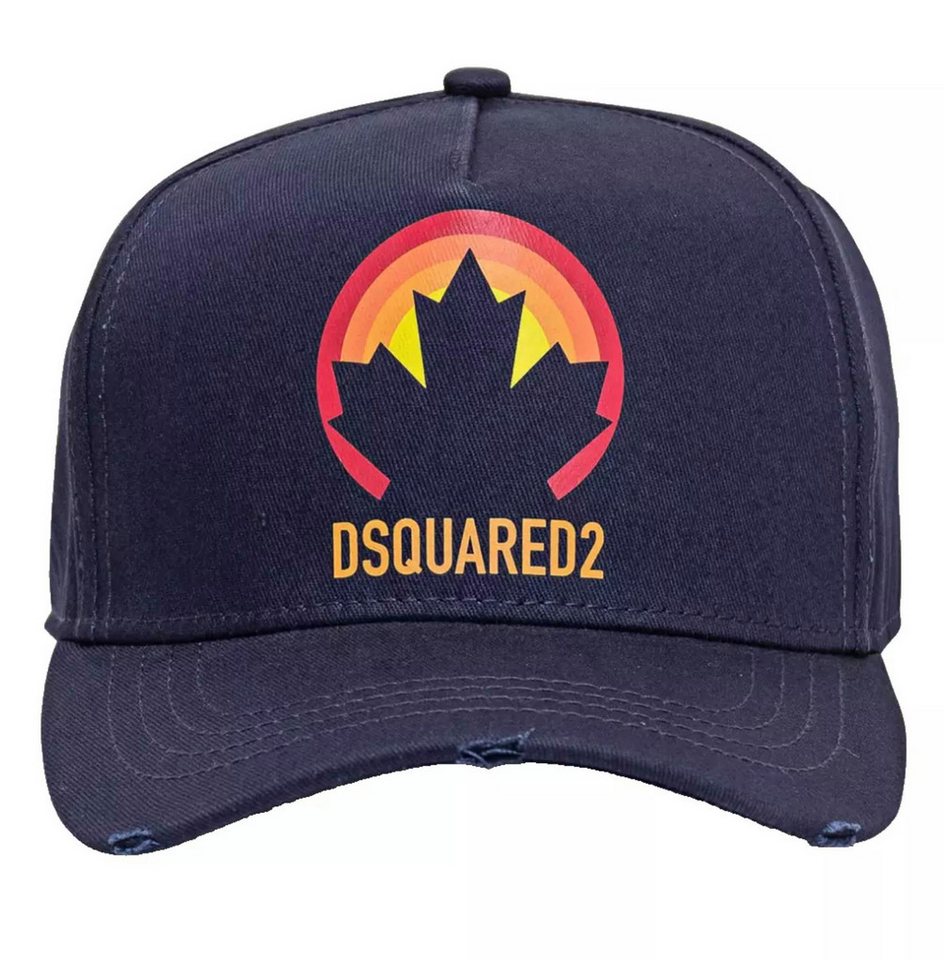 Dsquared2 Baseball Cap Baseballkappe Cap Icon mit Ahornblat Gesticktes Ahornblatt-Motiv, Distressed-Elemente, Verstellbar von Dsquared2