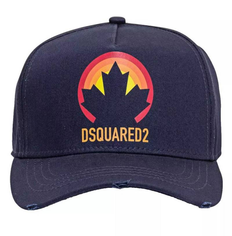 Dsquared2 Baseball Cap Baseballkappe Cap Icon mit Ahornblat Gesticktes Ahornblatt-Motiv, Distressed-Elemente, Verstellbar von Dsquared2