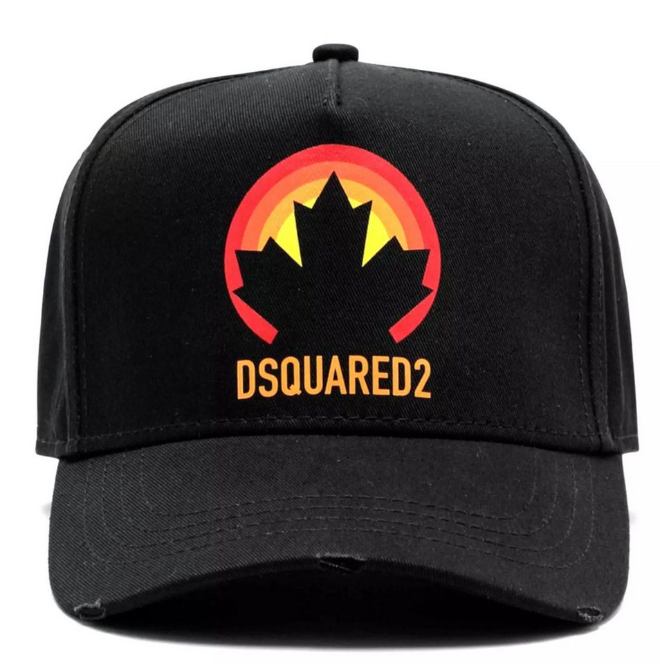 Dsquared2 Baseball Cap Baseballkappe Cap Icon mit Ahornblat Gesticktes Ahornblatt-Motiv, Distressed-Elemente, Verstellbar von Dsquared2