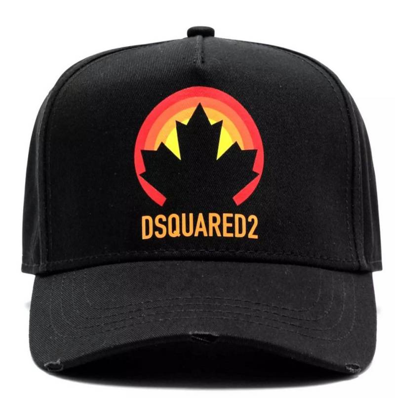 Dsquared2 Baseball Cap Baseballkappe Cap Icon mit Ahornblat Gesticktes Ahornblatt-Motiv, Distressed-Elemente, Verstellbar von Dsquared2