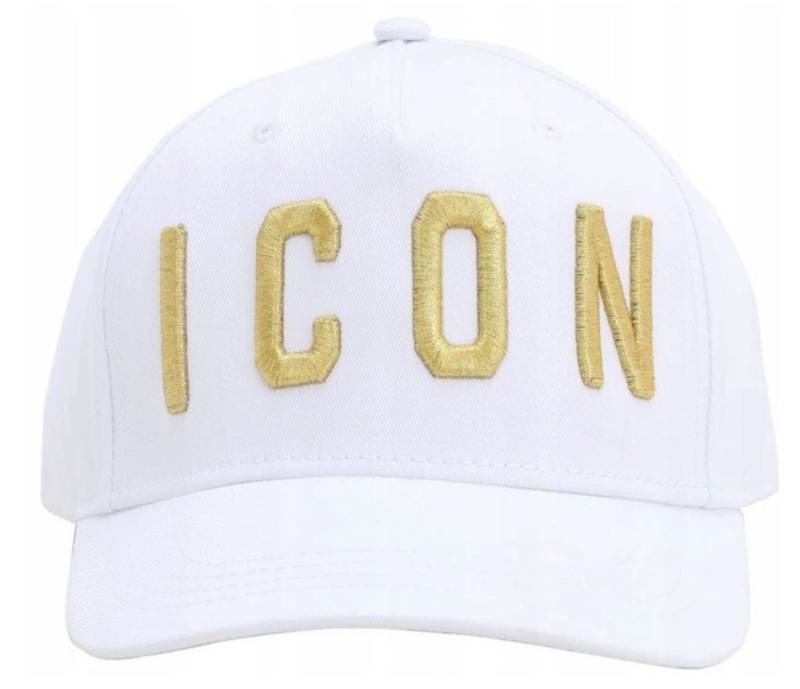 Dsquared2 Baseball Cap Cap Icon Kappe Weiß/Gold Exclusive Limited Edition luxuriöse Verarbeitung mit sportivem Stil von Dsquared2