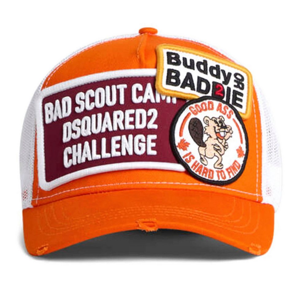 Dsquared2 Baseball Cap Ceresio 9 Milano Nylon Icon Baseball Kappe Unisex Vorgebogener Schirm mit Distressed-Effekten von Dsquared2