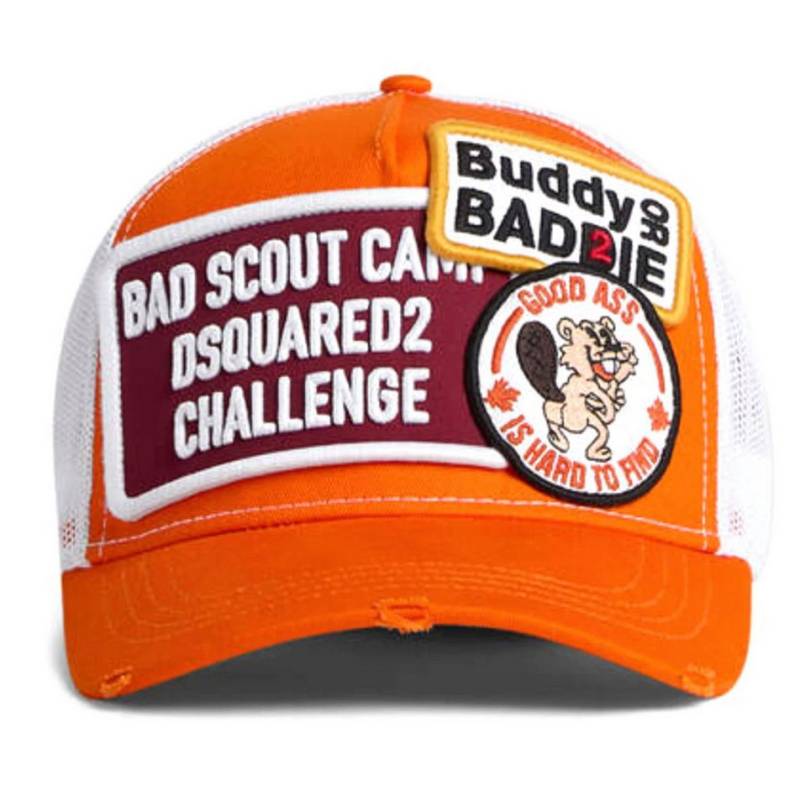 Dsquared2 Baseball Cap Ceresio 9 Milano Nylon Icon Baseball Kappe Unisex Vorgebogener Schirm mit Distressed-Effekten von Dsquared2