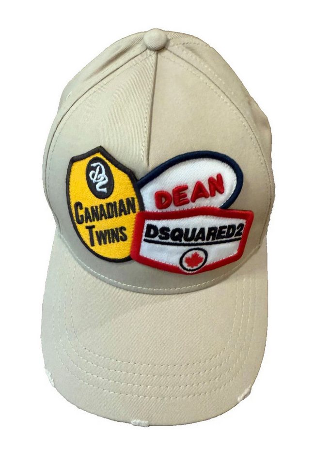 Dsquared2 Baseball Cap D2 Icon Basebalkappe Cap Deadstock Rarität & Sammlerstück Gebogener Schirm, bewusst gesetzten Distressed-Effekten von Dsquared2