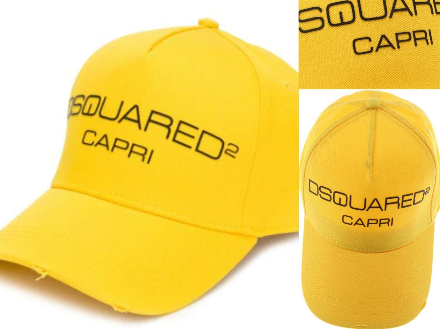 Dsquared2 Baseball Cap Dsquared2 Iconic Capri Italy Yellow Baseballcap Cap Kappe Basebalkappe von Dsquared2