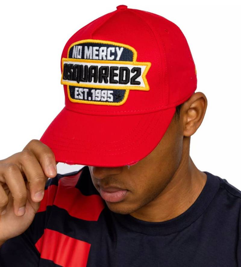 Dsquared2 Baseball Cap No Mercy Winners Logo Baseballcap Cap Kappe Basebalkappe Hat Urbaner Streetwear mit luxuriösen Details von Dsquared2