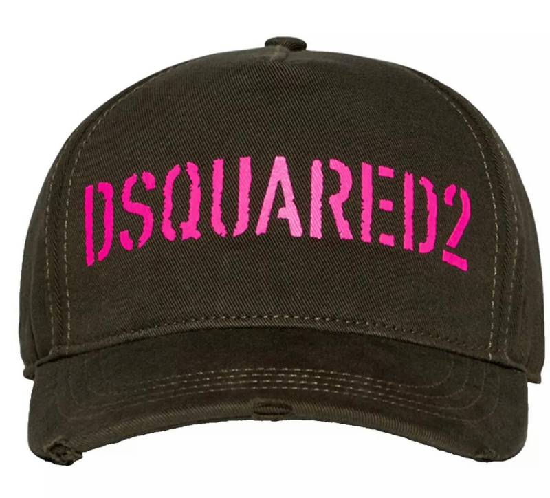 Dsquared2 Baseball Cap DSQ2 Canadian Tradition Logo Baseballkappe Kappe Gebogener Schirm, distressed Finish, verstellbarer Riemen hinten von Dsquared2