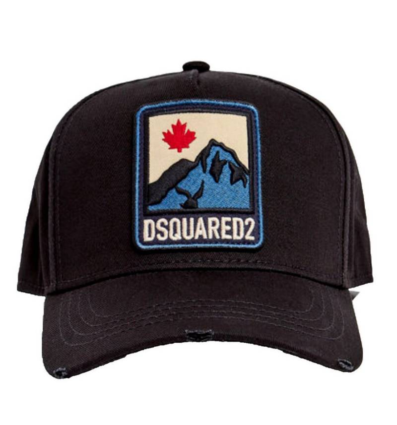 Dsquared2 Baseball Cap DSQ2 Icon Gebogener Schirm, distressed Finish, verstellbarer Riemen hinten von Dsquared2