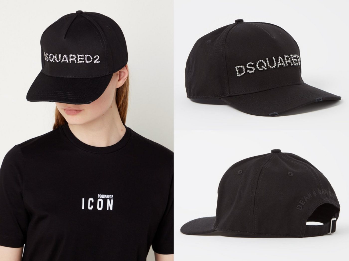 Dsquared2 Baseball Cap DSQUARED2 Crystal-Embellished Jewel Baseballcap Kappe Basebalkappe Tr von Dsquared2