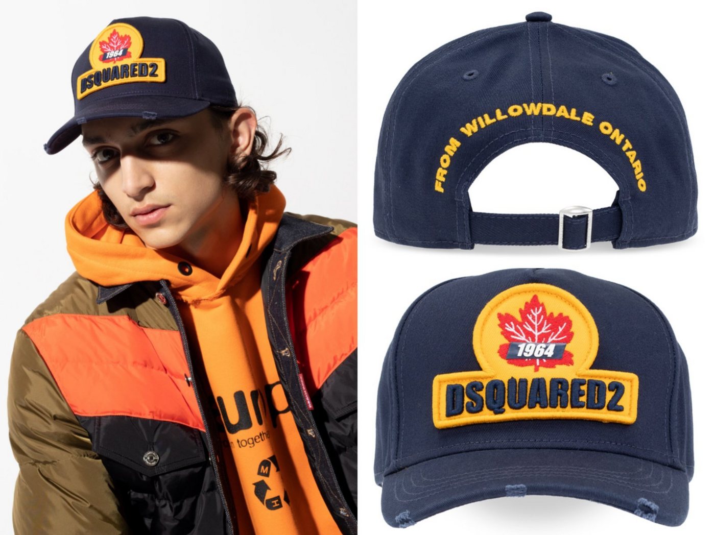 Dsquared2 Baseball Cap Dsquared2 Leaf Patch Icon Deadstock Baseballcap Kappe Basebalkappe Tru von Dsquared2