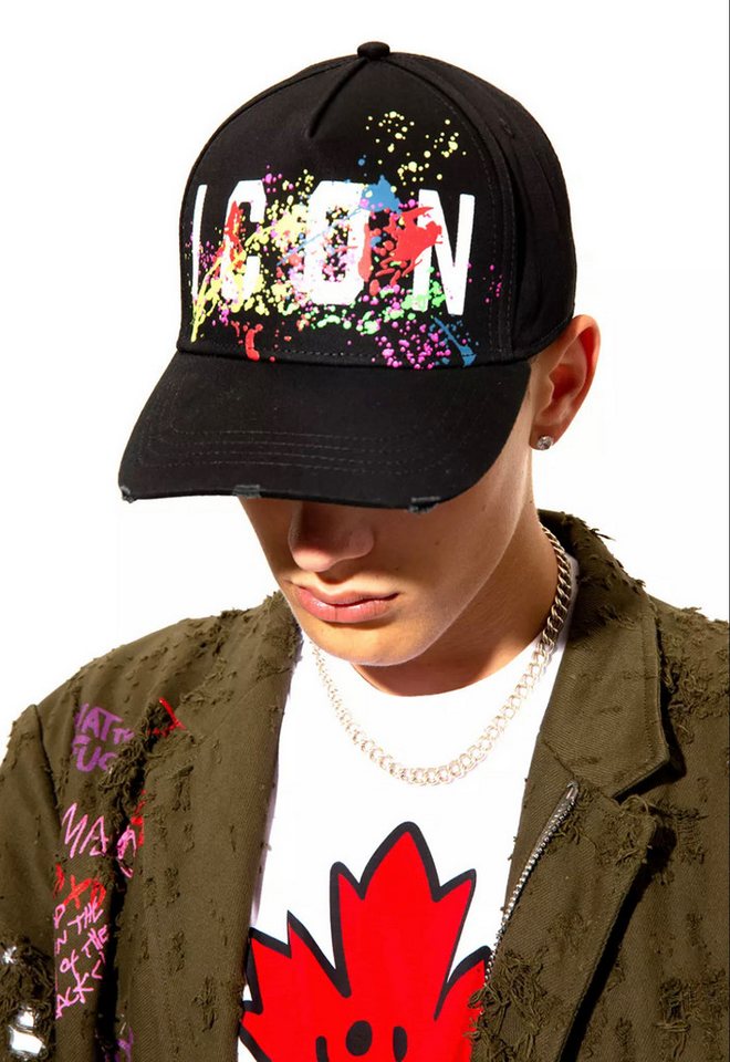 Dsquared2 Baseball Cap Icon Splash Cap Paint-Splatter Farbspritzer und Distress-Details für ein einzigartiges Design von Dsquared2