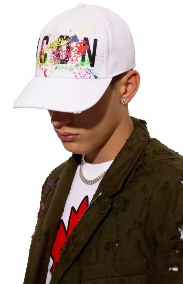 Dsquared2 Baseball Cap Icon Splash Cap Oaint-Splatter Kappe Farbspritzer und Distress-Details für ein einzigartiges Design von Dsquared2