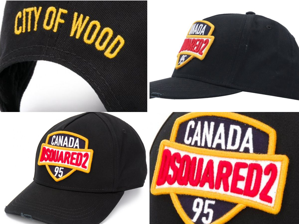 Dsquared2 Baseball Cap Dsquared2 Icon Canada City Wood Patch Baseballcap Cap Kappe Basebalkap von Dsquared2