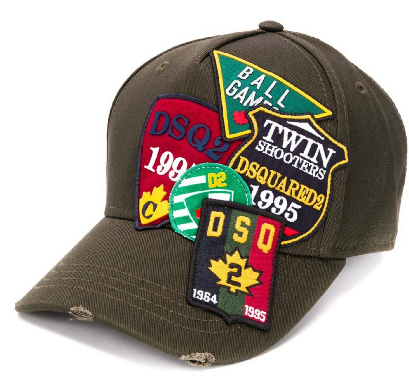 Dsquared2 Baseball Cap Iconic Multi All Over Patch Baseballcap Cap Kappe Basebalkap ideal für modebewusste Individualisten von Dsquared2