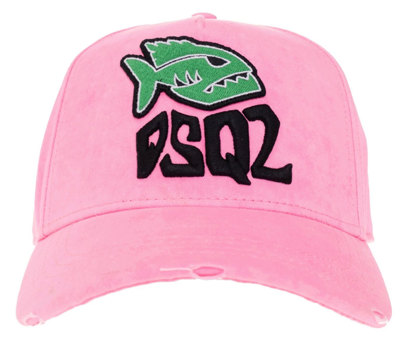 Dsquared2 Baseball Cap Fisch-Patch Icon Kappe Mütze Trucker Cap Basebalkappe Stickerei „LEAVE IT TO THE FISH“ auf der Rückseite von Dsquared2