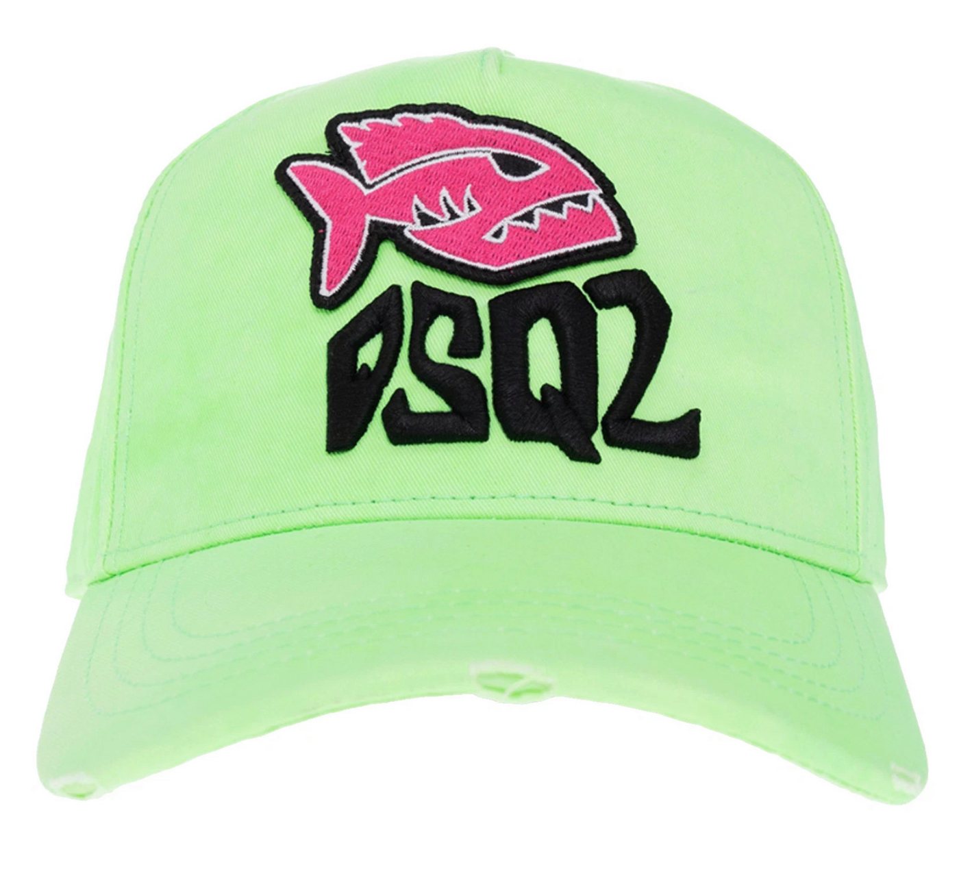 Dsquared2 Baseball Cap Fisch-Patch Icon Kappe Mütze Trucker Cap Basebalkappe Stickerei „LEAVE IT TO THE FISH“ auf der Rückseite von Dsquared2
