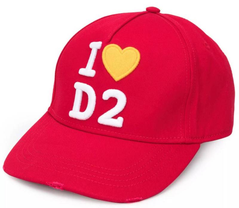 Dsquared2 Baseball Cap I LOVE D2 Logo Cap Baseballkappe Verstellbarer Riemen mit Schnalle von Dsquared2