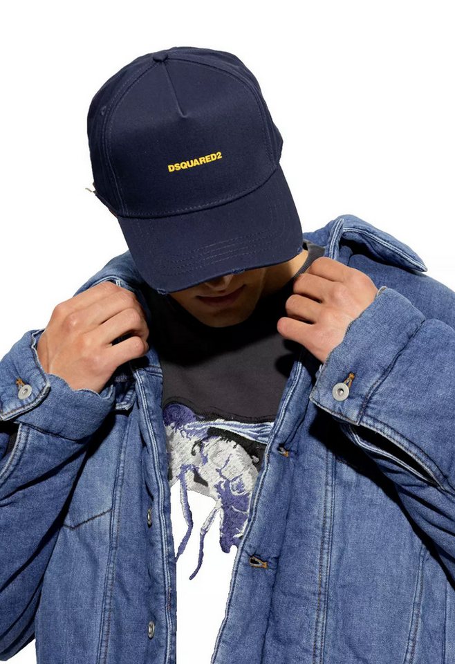 Dsquared2 Baseball Cap Mini Logo Icon Kappe Mütze Cap Basebalkappe Destroyed-Details für einen authentischen Used-Look von Dsquared2