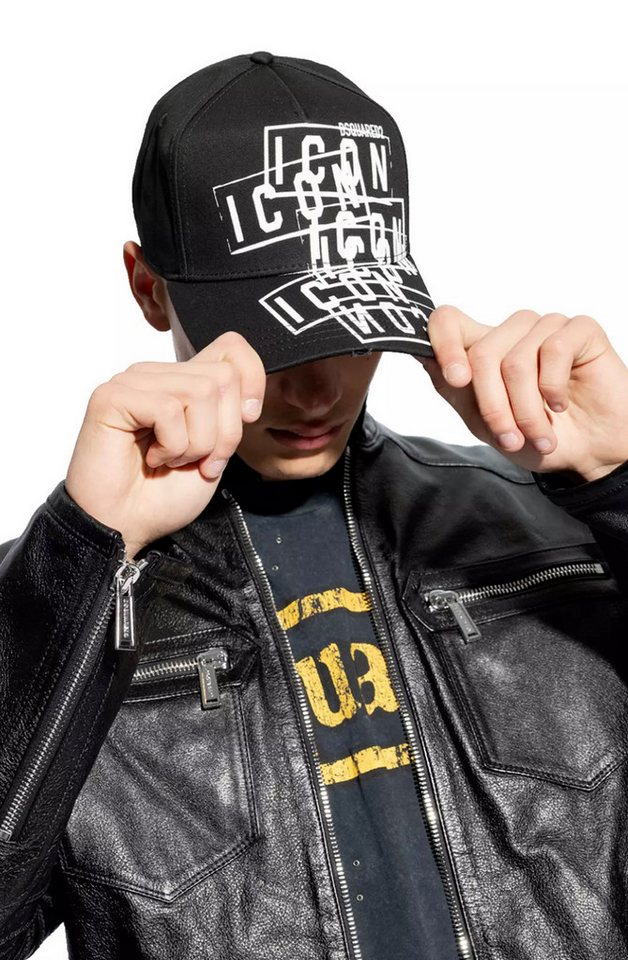 Dsquared2 Baseball Cap Multi Icon Cap Kappe Basebalkappe Gebogener Schirm mit Vintage-Elementen und gerippten Details von Dsquared2