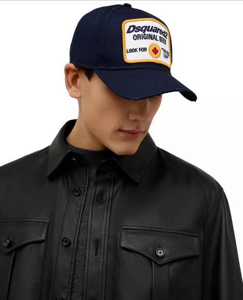 Dsquared2 Baseball Cap Original Beer Oktoberfest Cap Baseballcap Unisex Original Beer Patch mit Ahornblatt-Stickerei, Distressed-Look von Dsquared2