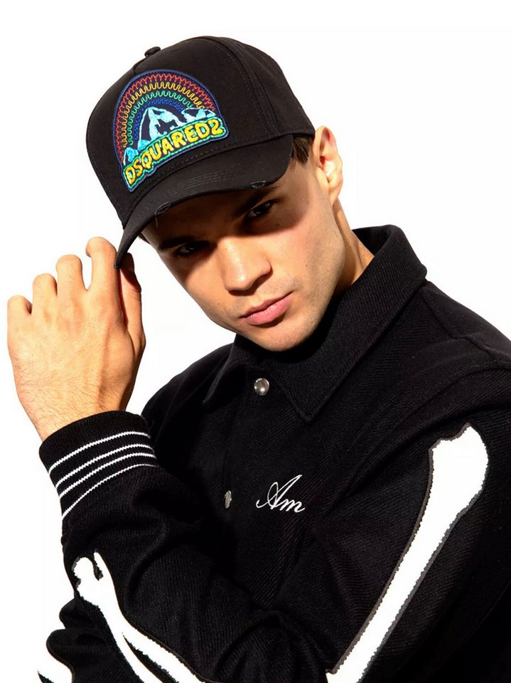 Dsquared2 Baseball Cap Rainbow Basebalkappe Heritage Icon Kappe Cap Hochwertiger bestickter Aufnäher mit Regenbogen- und Bergmotiv von Dsquared2