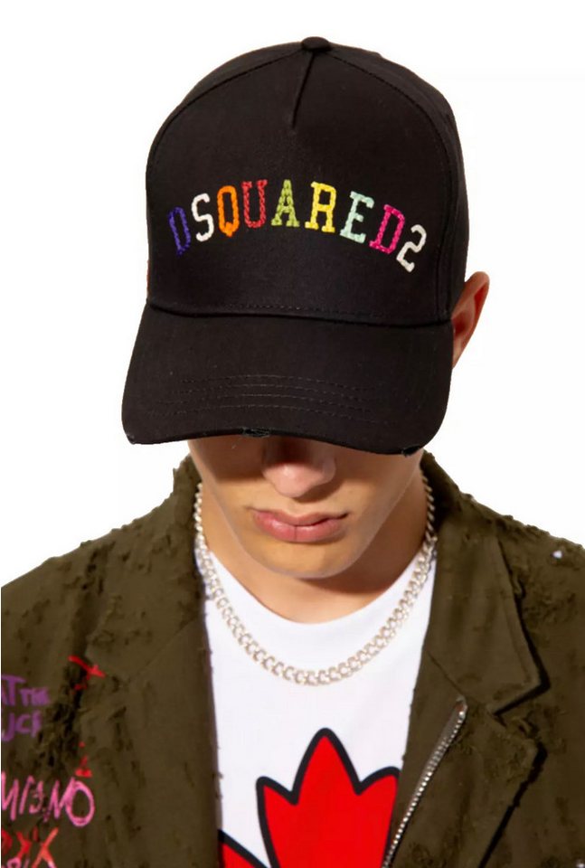 Dsquared2 Baseball Cap Rainbow Icon Used-Look und den eingestickten Luftlöchern von Dsquared2
