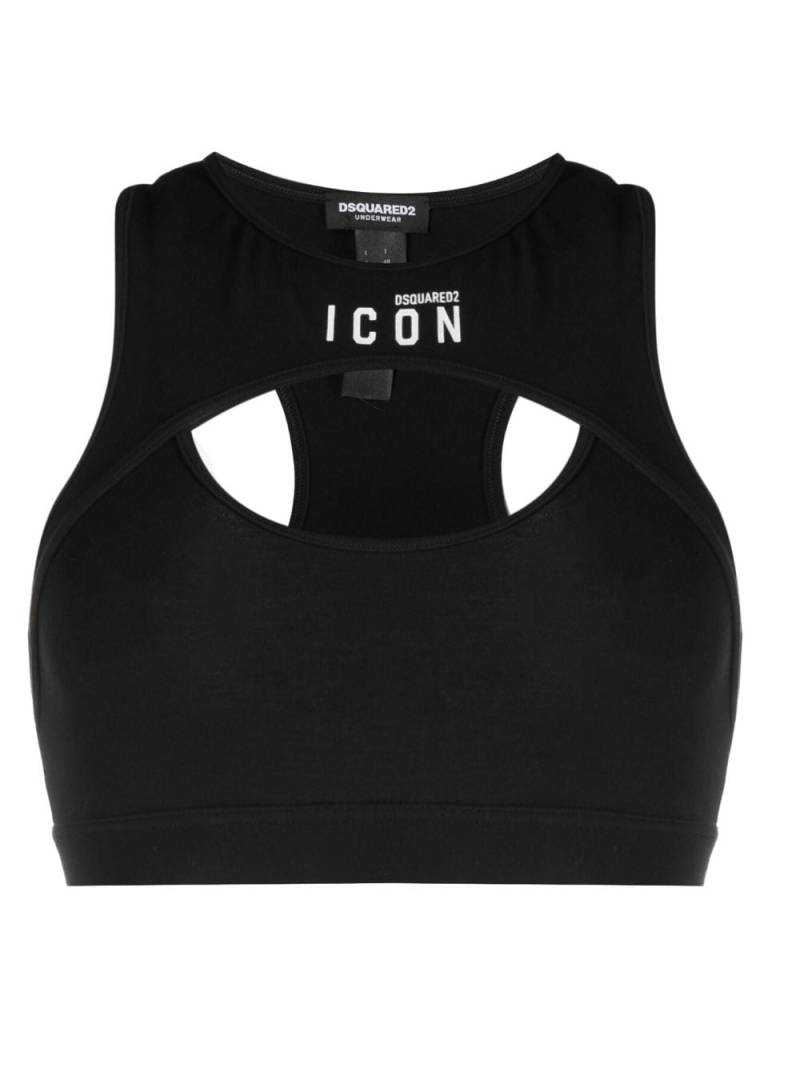 Dsquared2 Be Icon Sport-BH mit Cut-Outs - Schwarz von Dsquared2