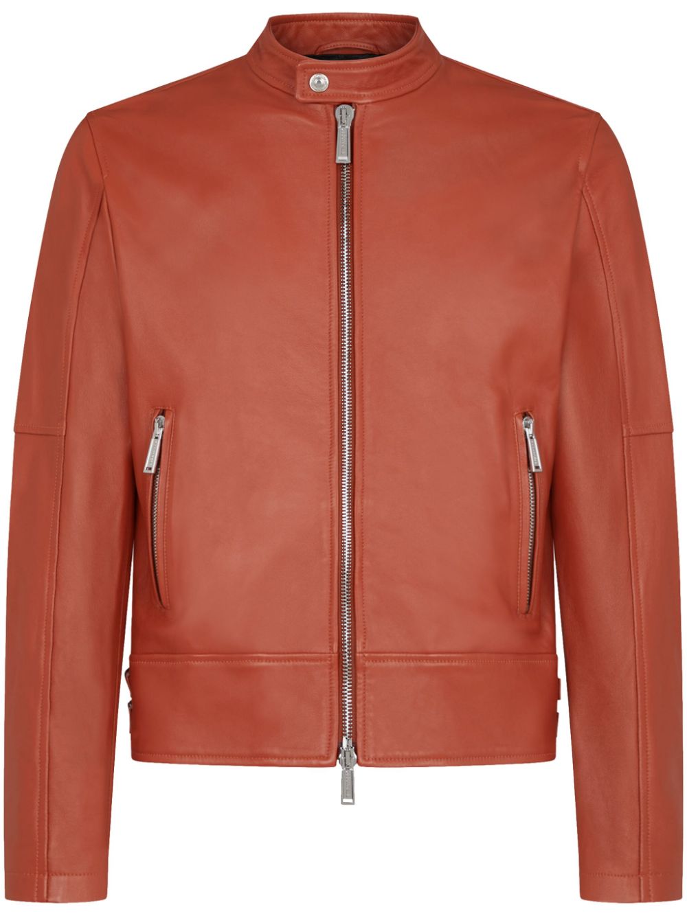 Dsquared2 Bikerjacke aus Leder - Rot von Dsquared2