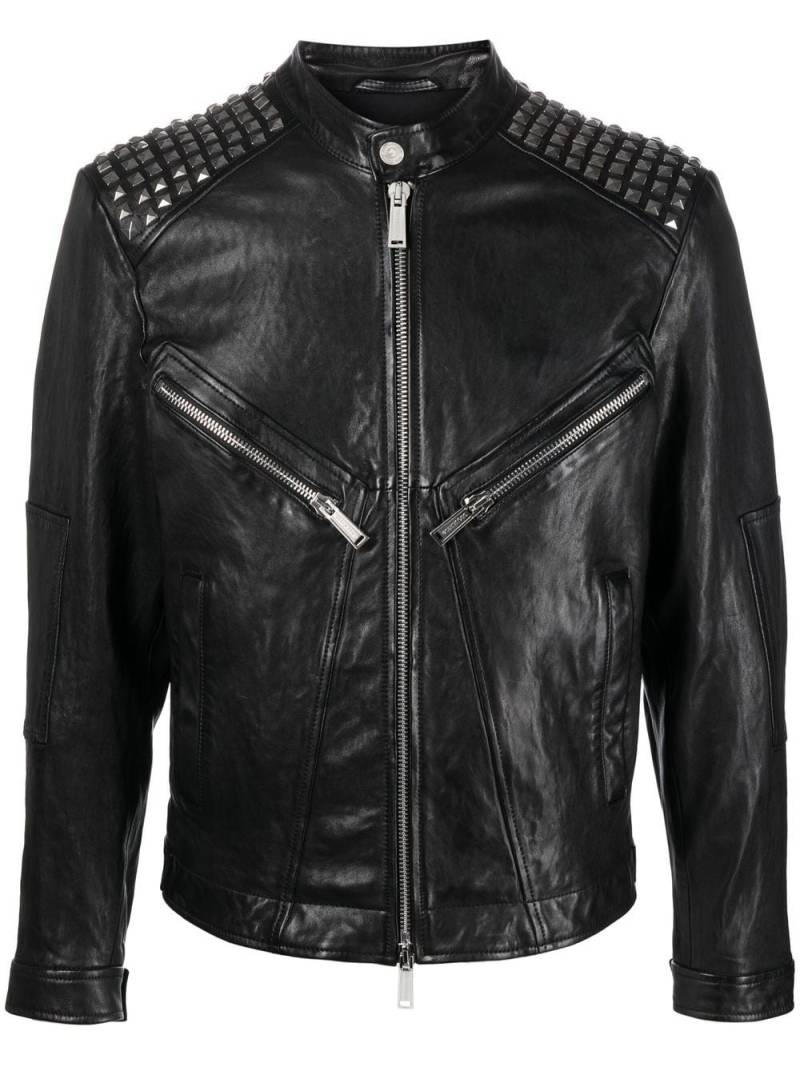 DSQUARED2 Bikerjacke mit Nieten - Schwarz von DSQUARED2