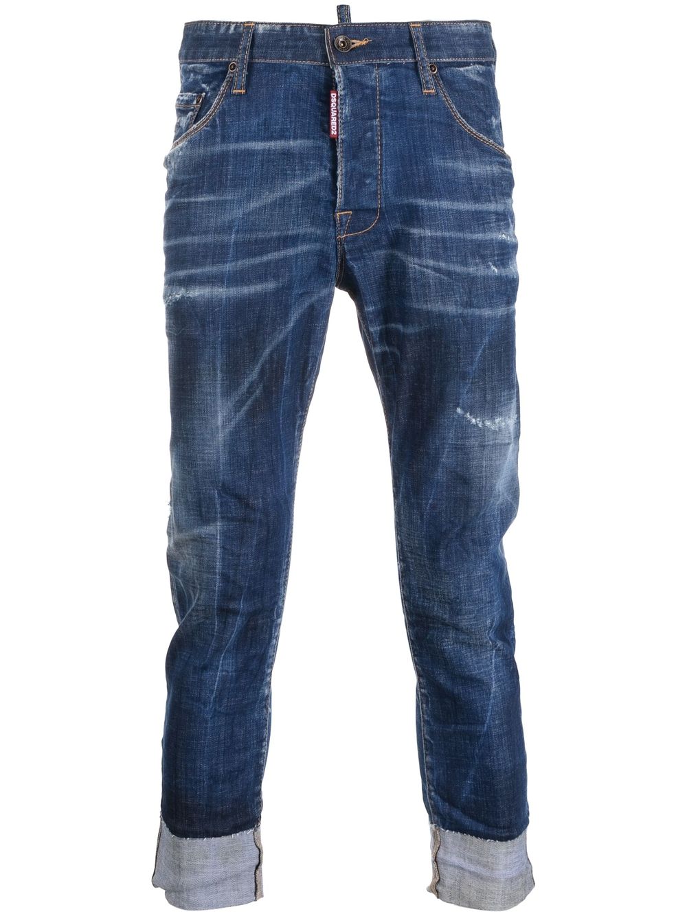 Dsquared2 Cropped-Jeans im Distressed-Look - Blau von Dsquared2