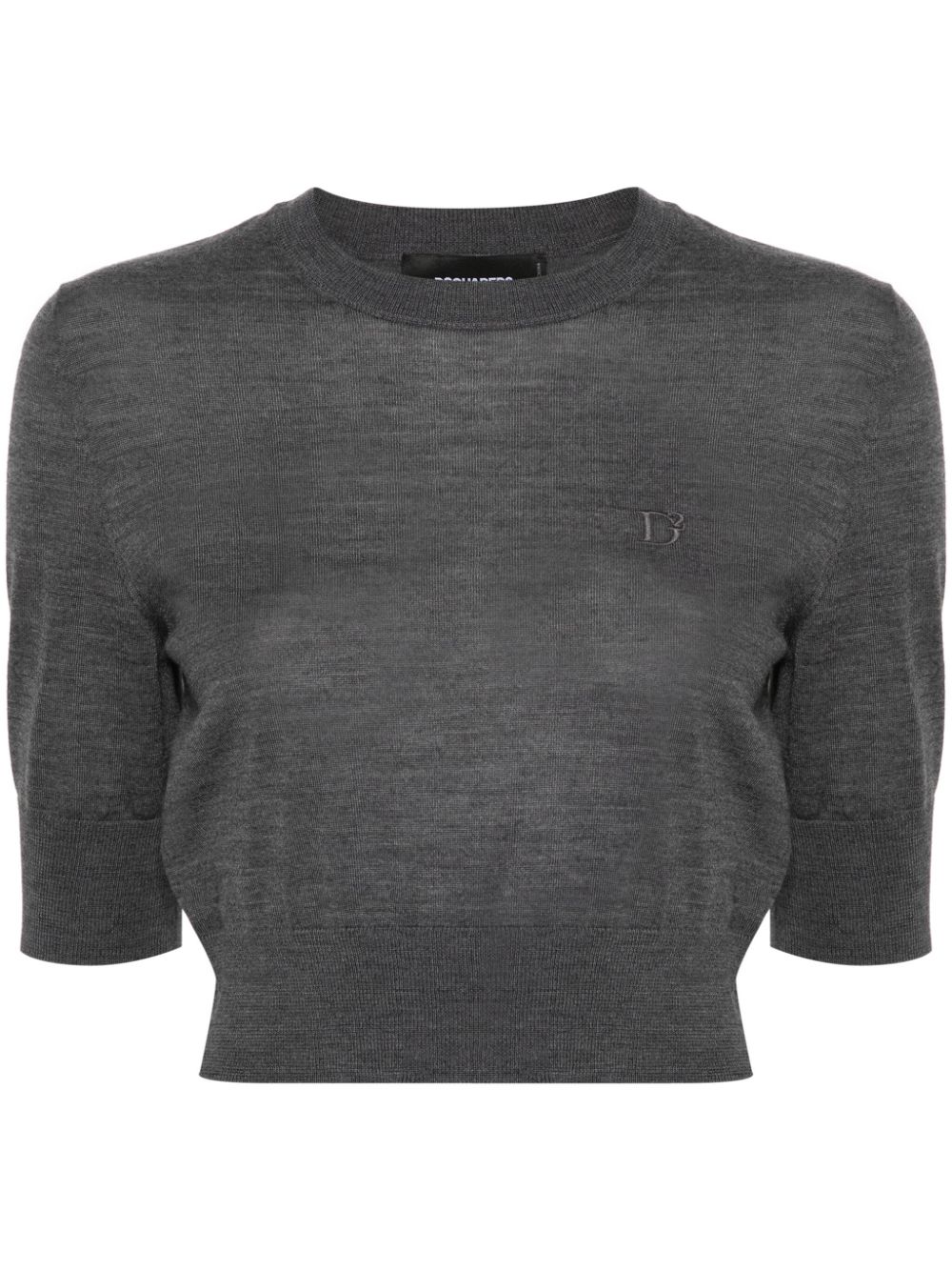 Dsquared2 Cropped-Pullover mit Logo-Stickerei - Grau von Dsquared2