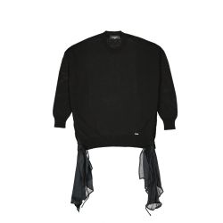 Dsquared2 Damen Baumwollpullover In Schwarz Mit Rundhalsausschnitt von Dsquared2
